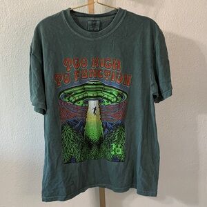 ‘Too High to Fucntion’ Kush queen graphic tee- Comfort Colors- Seafoam Tee-Large